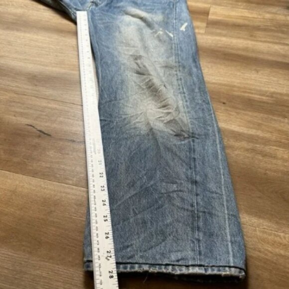 Levis 501xx Jeans Men 34x34 Blue Big E LVC Redline Selvedge Washout Fits 36x28 - Picture 9 of 9